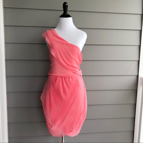 Glamorous Dresses & Skirts - Glamorous UK Pink Lace Mini One Shoulder Dress NWT